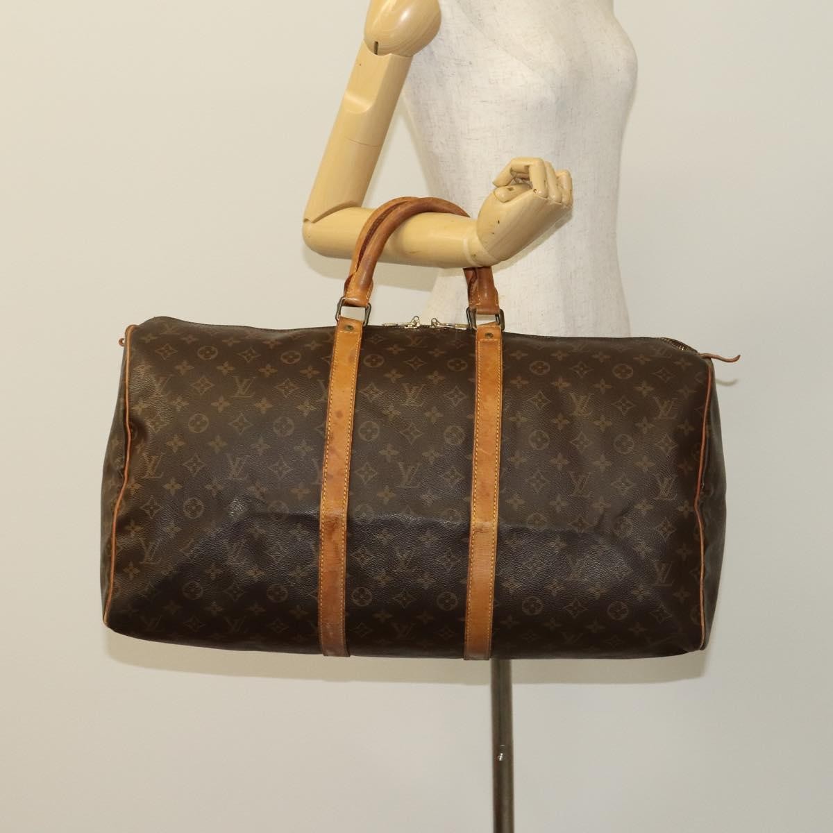 Louis Vuitton Keepall Bag Monogram Canvas Brown Canvas Travel Bag Bag (Pre-Owned)