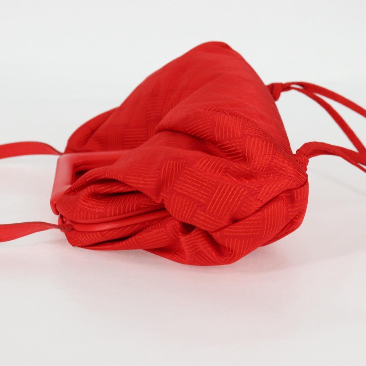 Bottega Veneta Point Shoulder Bag Chunky Knit Fabric Red Nylon Shoulder Bag Bag (Pre-Owned)