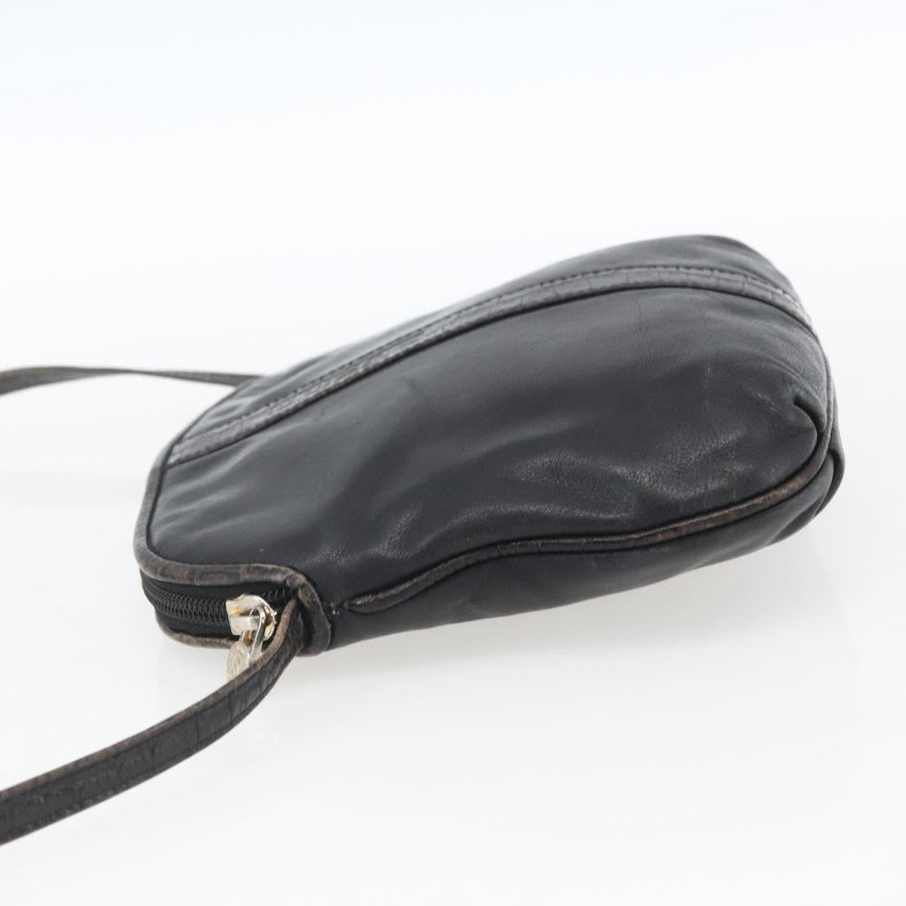 Fendi Vintage Shoulderbag Leather Black Leather Shoulder Bag Bag (Pre-Owned)