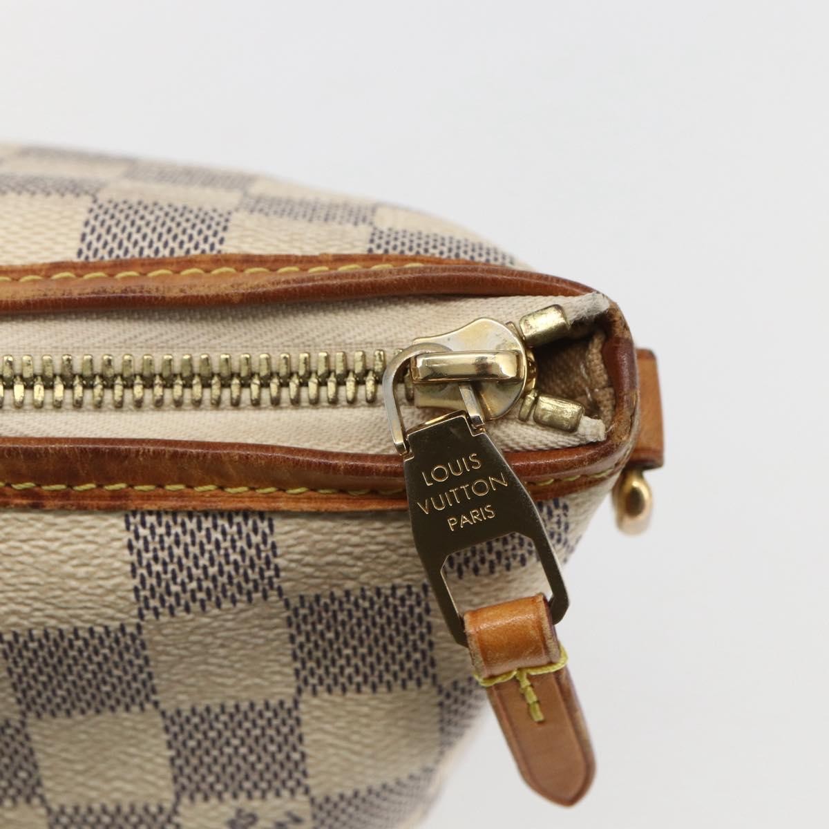 Louis Vuitton Riviera Handbag Damier White Canvas Handbag (Pre-Owned)
