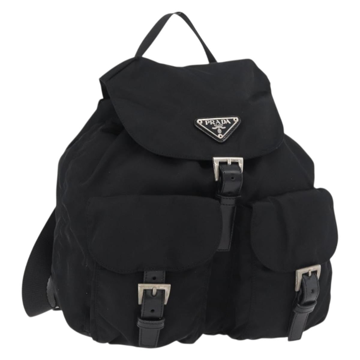 Prada Sac À Dos Re-Nylon Nylon Black Nylon Backpack Bag (Pre-Owned)