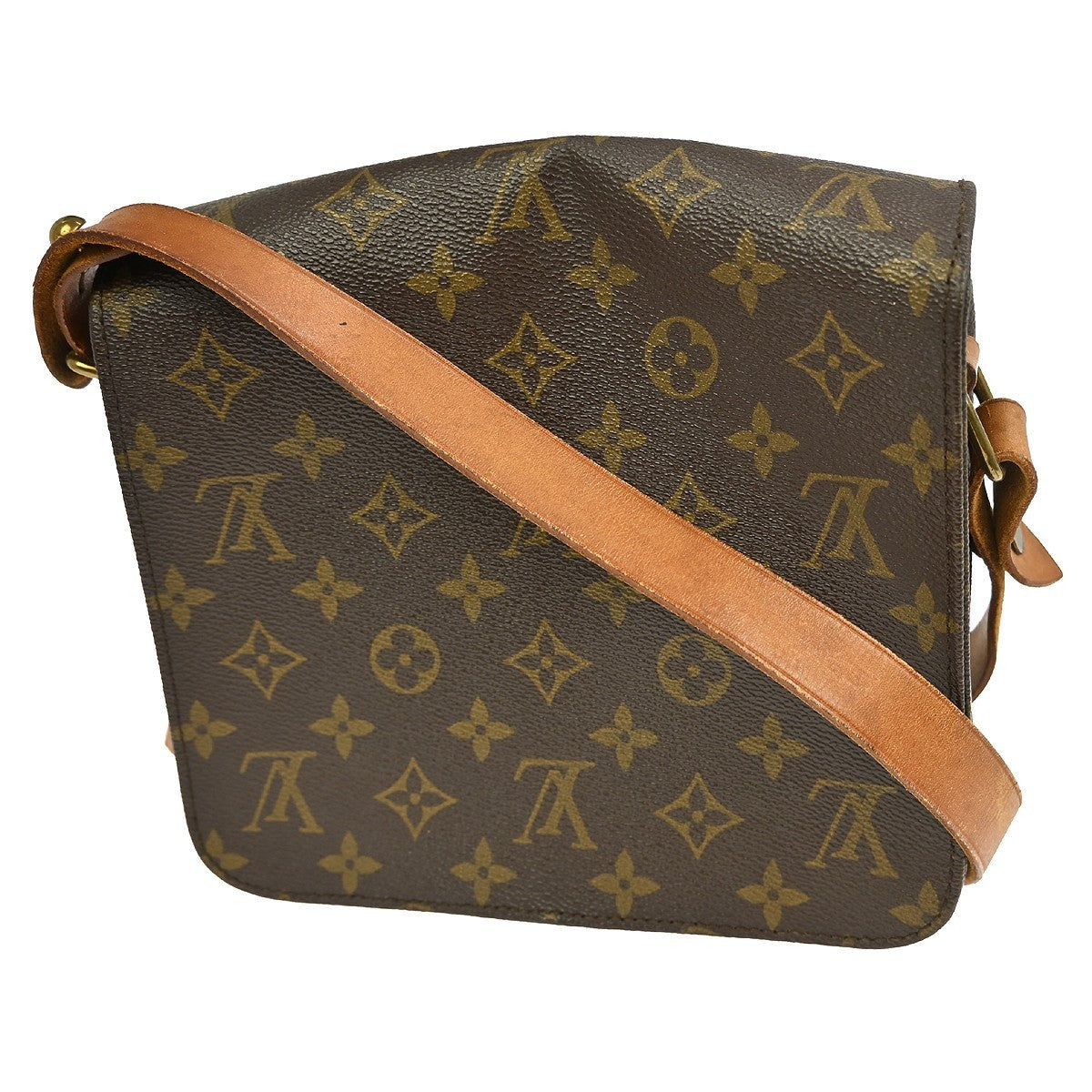 Louis Vuitton Cartouchiere Handbag Monogram Canvas Brown Canvas Shoulder Bag Bag (Pre-Owned)