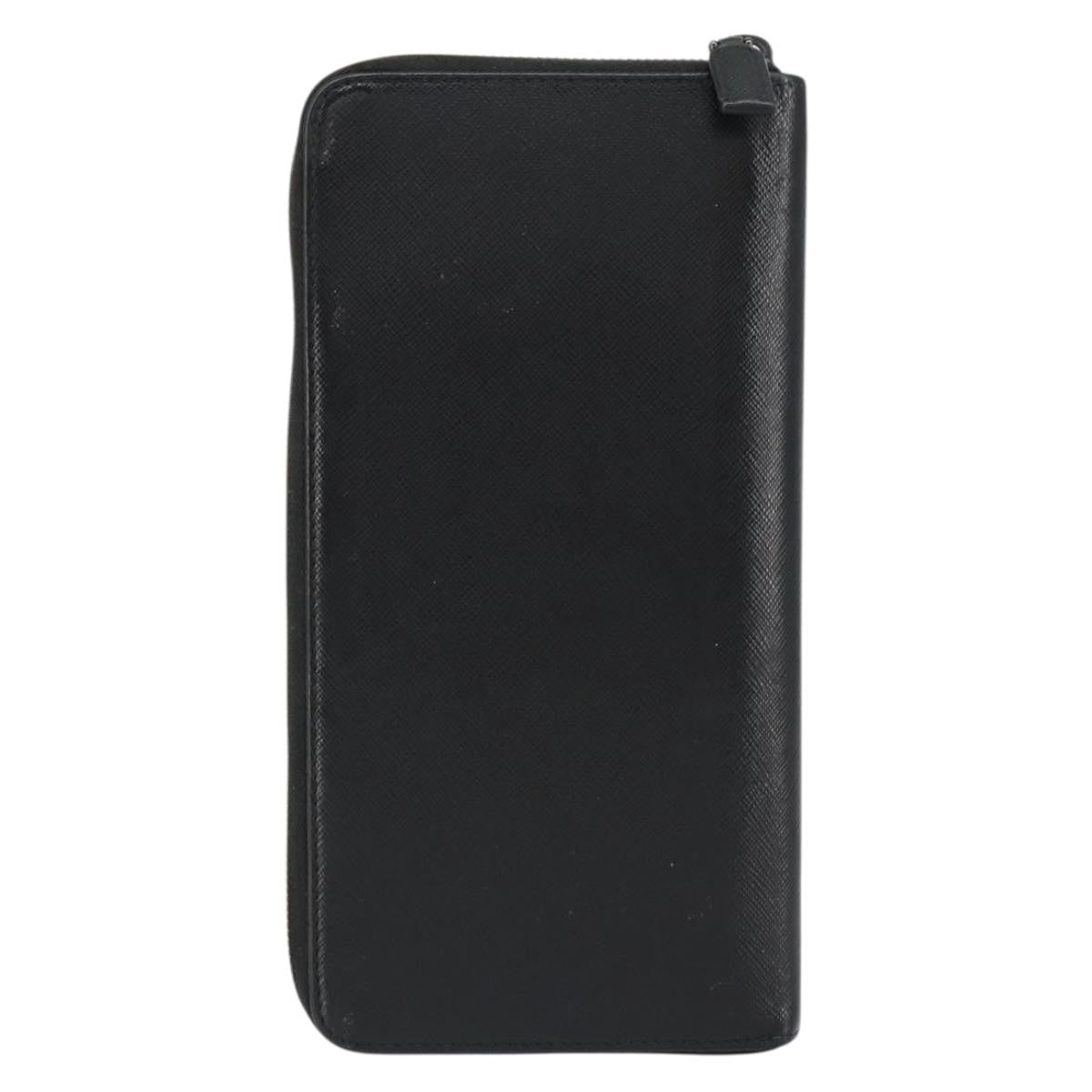 Prada Saffiano Wallet Leather Black Leather Wallets Accessory (Pre-Owned)