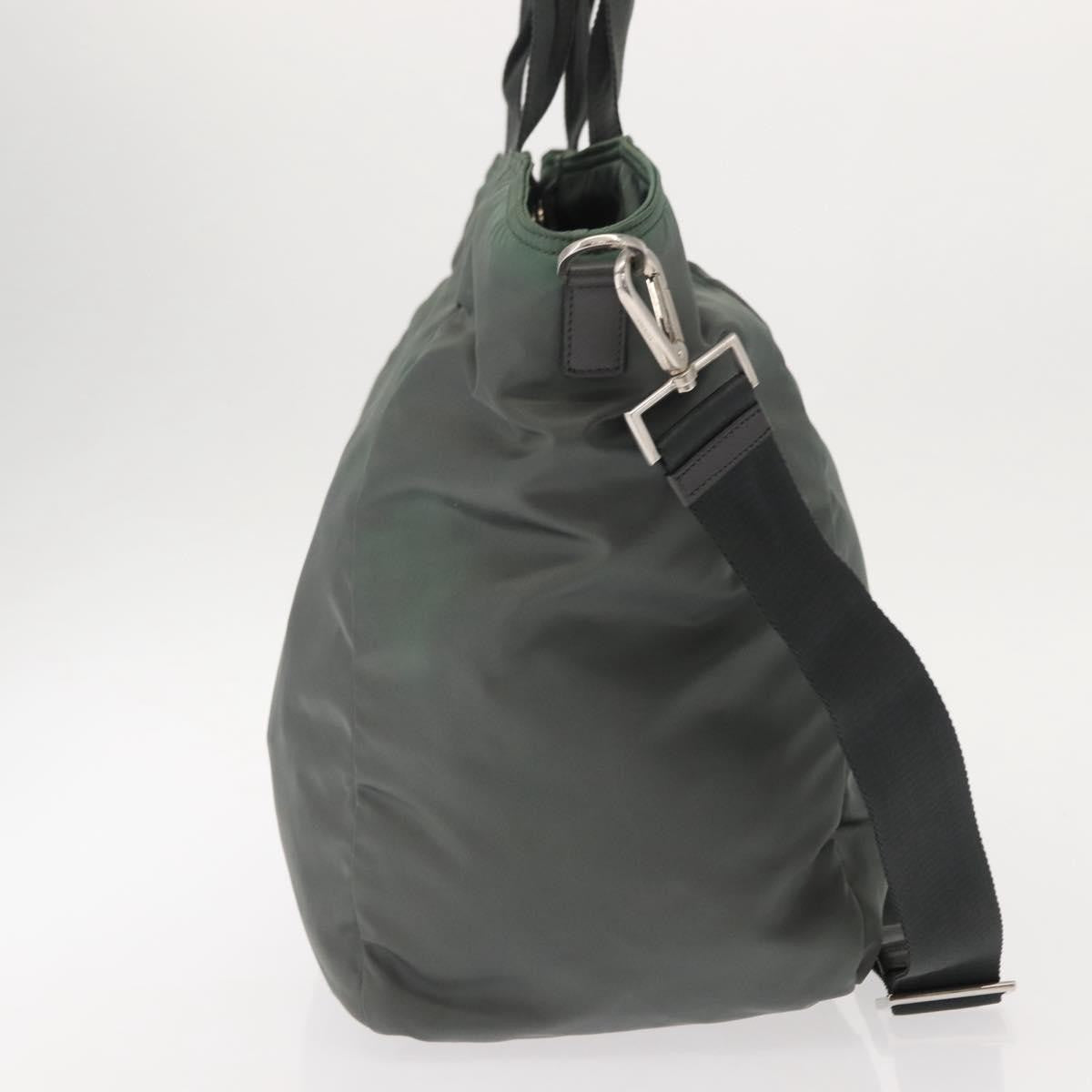Prada Vela Convertible Tote Tessuto Khaki Nylon Tote Bag Bag (Pre-Owned)