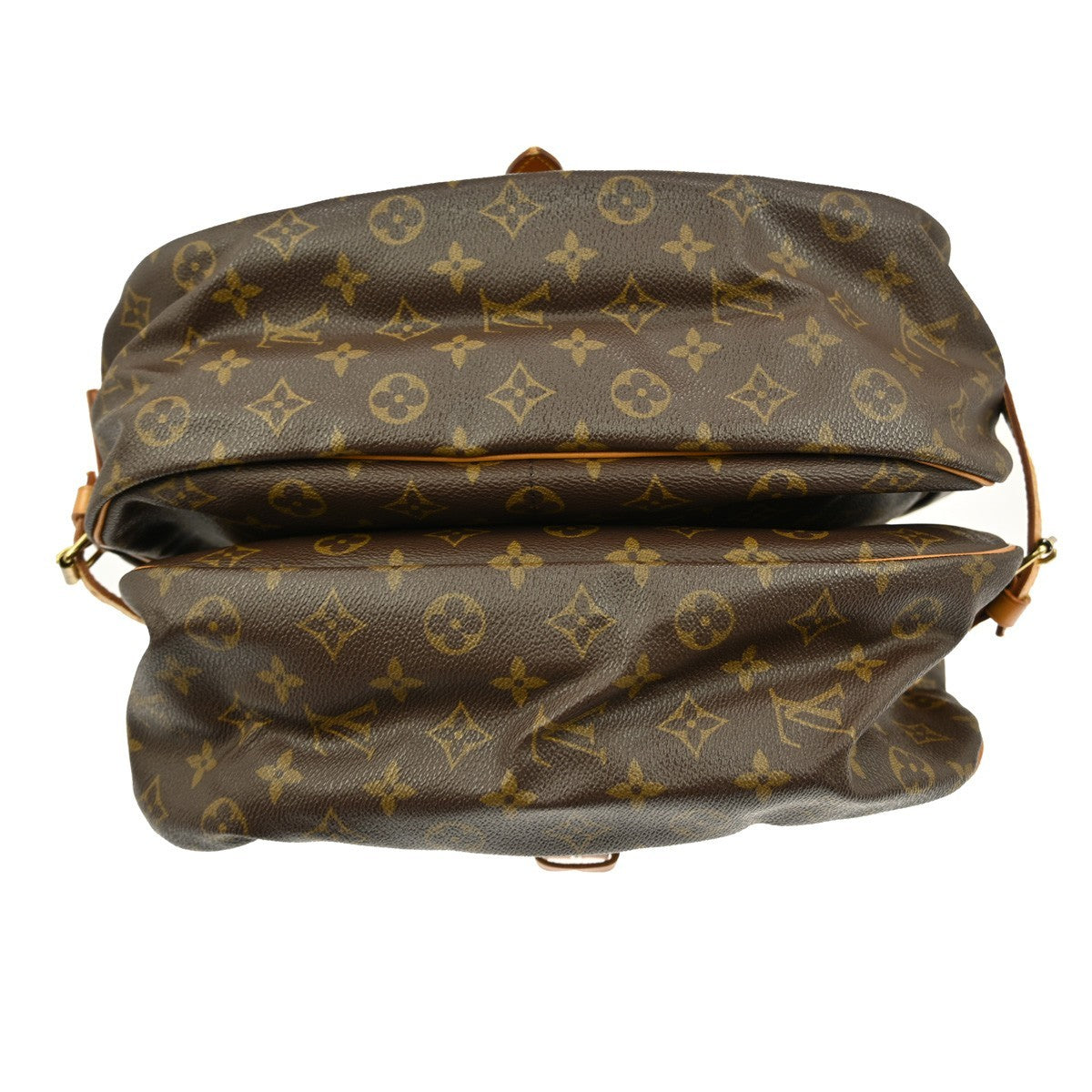 Louis Vuitton Saumur Handbag Monogram Canvas Brown Canvas Shoulder Bag Bag (Pre-Owned)