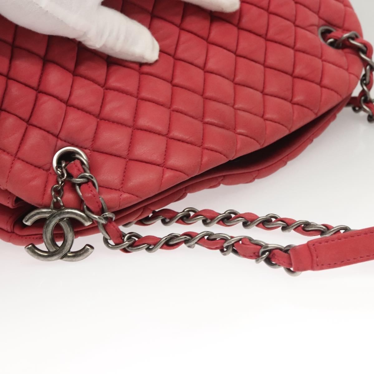 Chanel Matelasse Chain Shoulder Bag Leather Pink Leather Handbag (Pre-Owned)