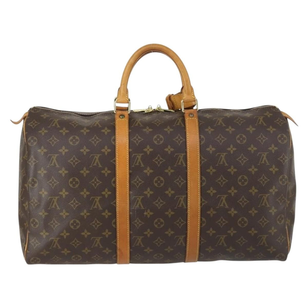 Louis Vuitton Keepall Bag Monogram Canvas Brown Canvas Travel Bag Bag (Pre-Owned)