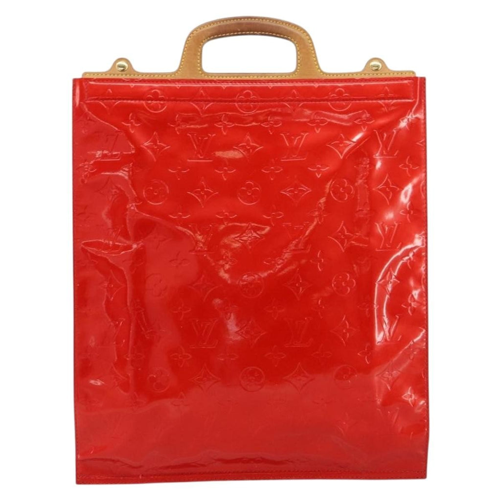 Louis Vuitton Stanton Handbag Monogram Vernis Red Patent_Leather Tote Bag Bag (Pre-Owned)