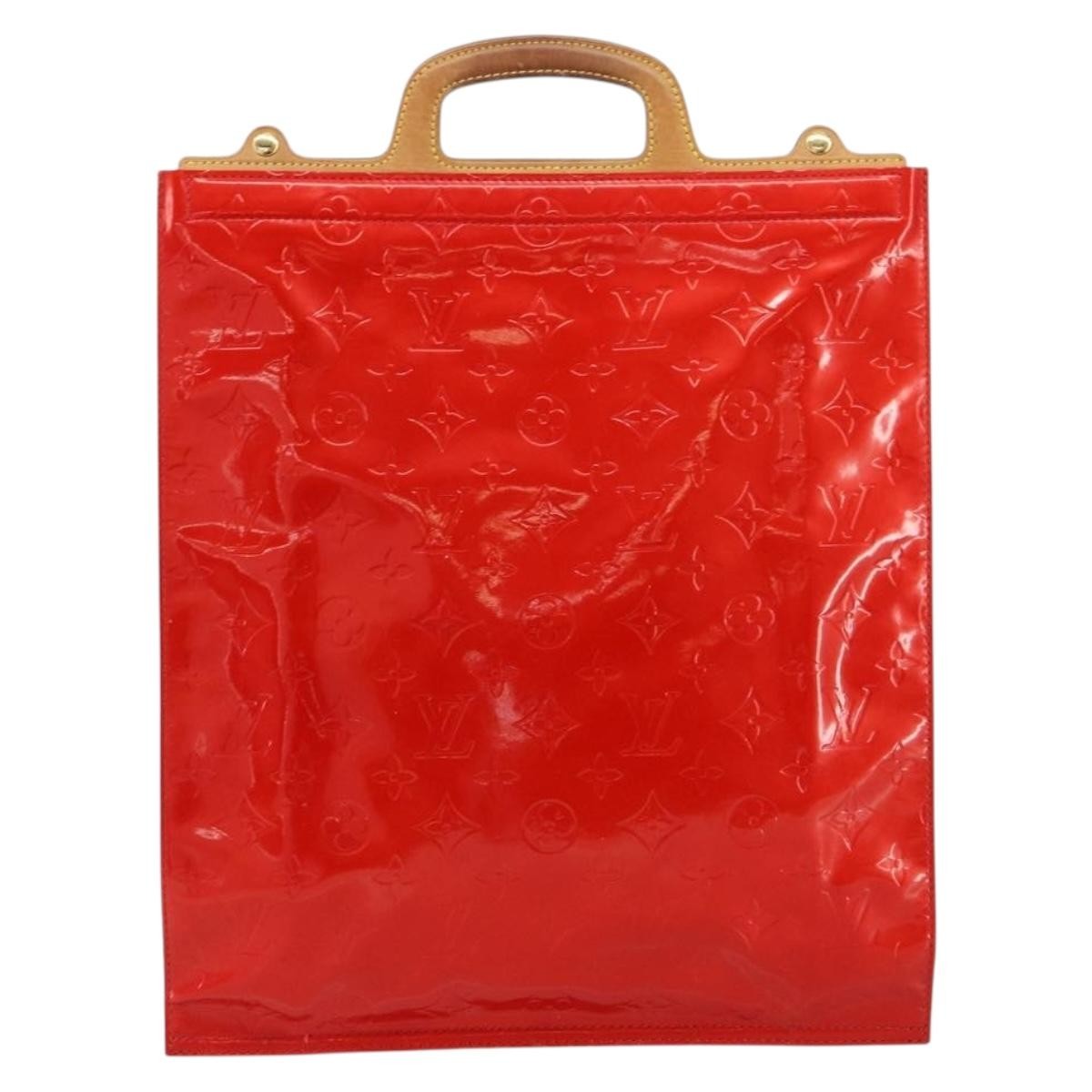 Louis Vuitton Stanton Handbag Monogram Vernis Red Patent_Leather Tote Bag Bag (Pre-Owned)