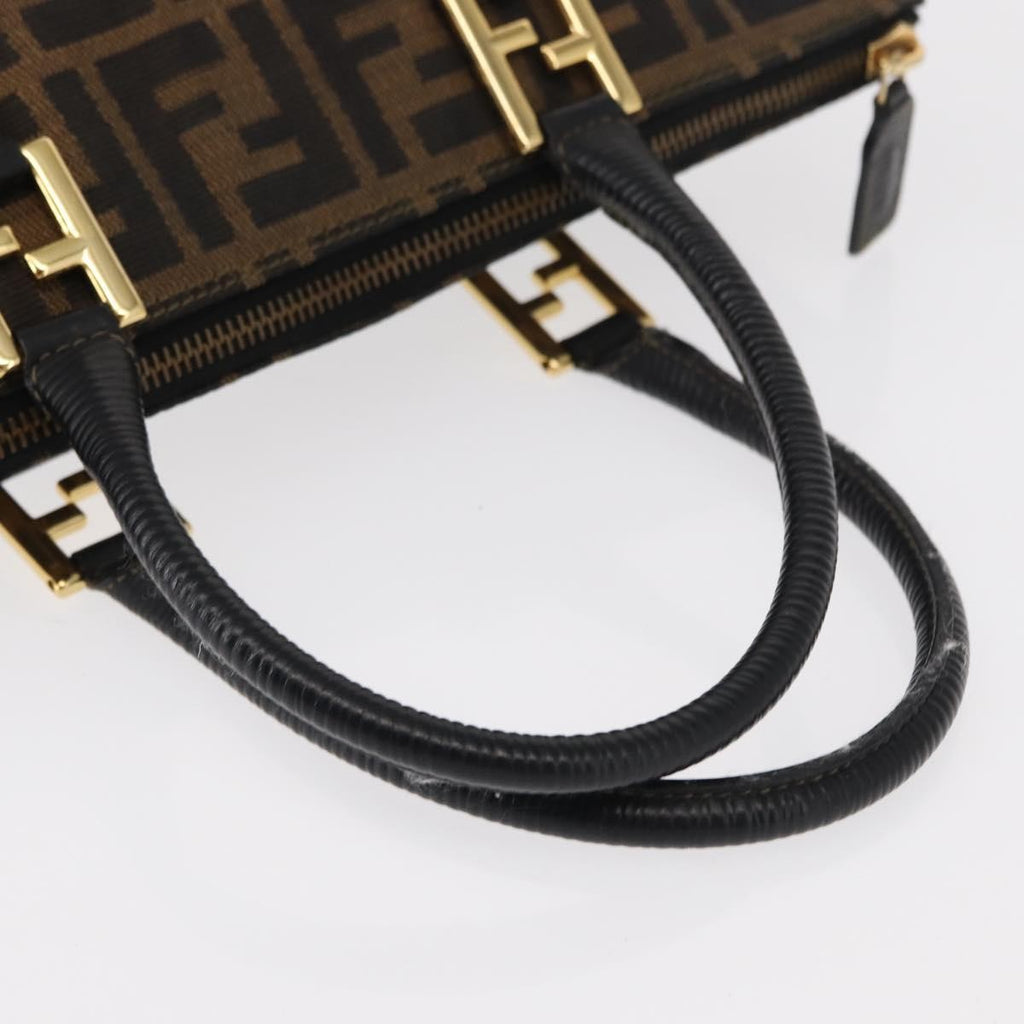 Fendi Zucca Tote Bag Canvas Black Canvas Tote Bag Bag (Pre-Owned)