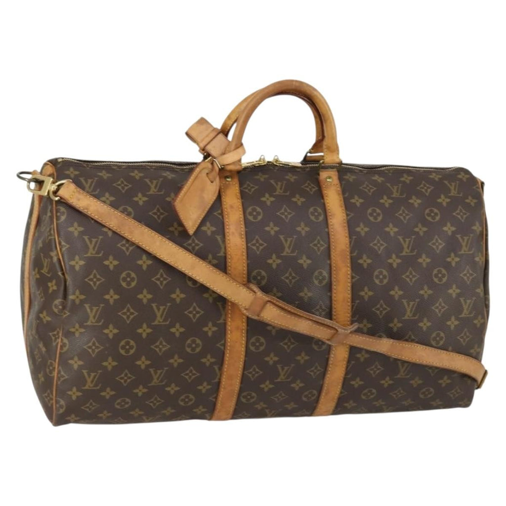 Louis Vuitton Keepall Bandouliere Bag Monogram Canvas Brown Canvas Travel Bag Bag (Pre-Owned)