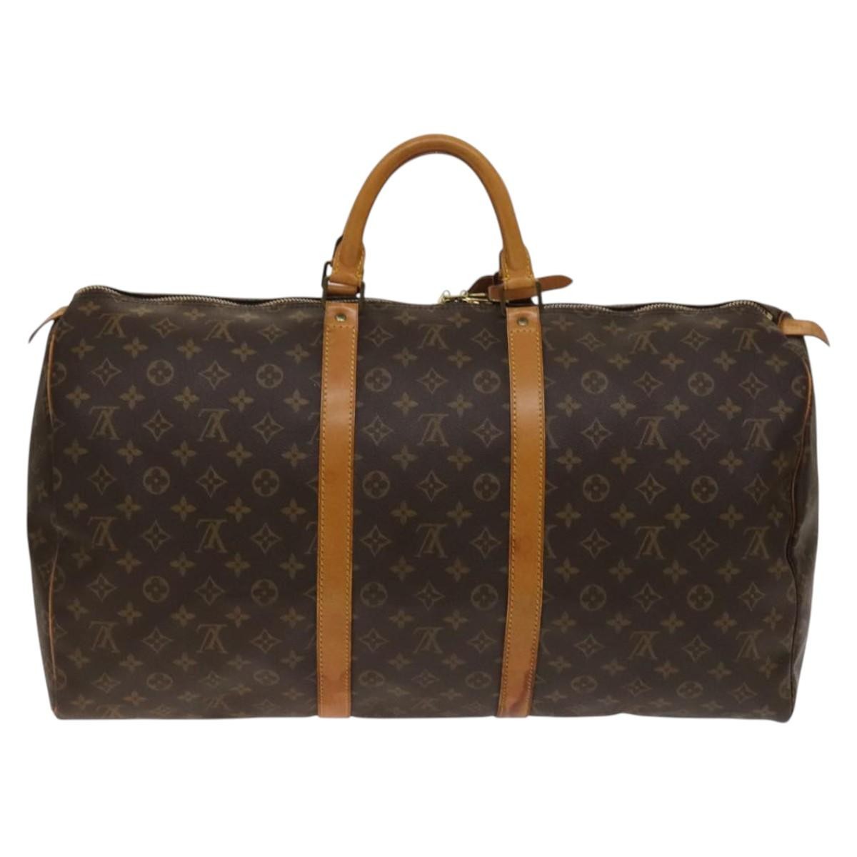 Louis Vuitton Keepall Bag Monogram Canvas Brown Canvas Travel Bag Bag (Pre-Owned)