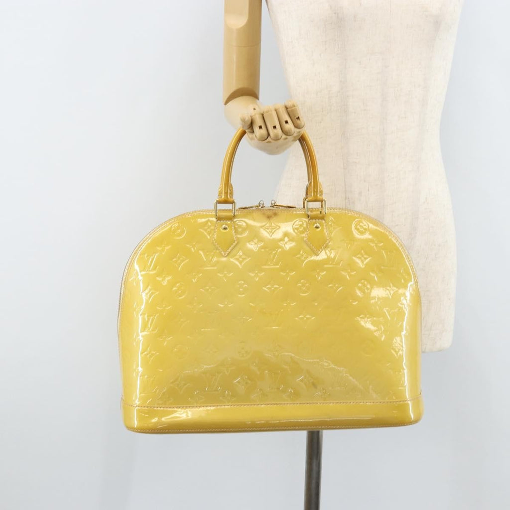 Louis Vuitton Alma Handbag Monogram Vernis Yellow Patent_Leather Handbag (Pre-Owned)