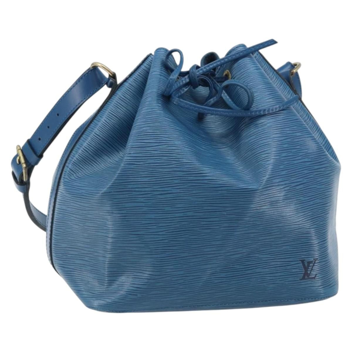 Louis Vuitton Petit Noe Handbag Epi Leather Blue Leather Shoulder Bag Bag (Pre-Owned)
