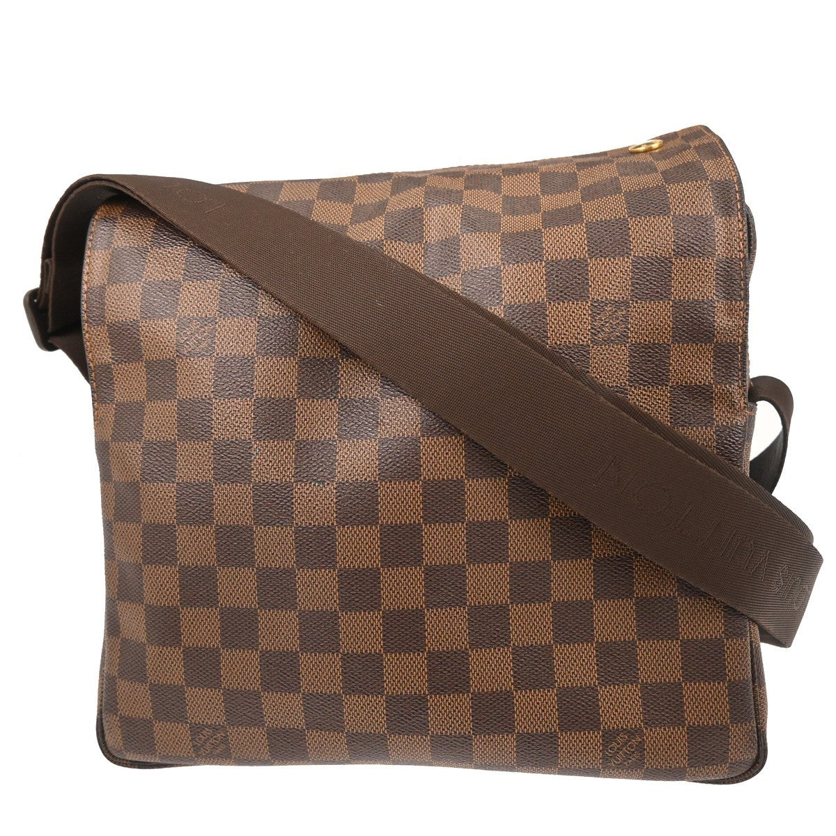 Louis Vuitton Naviglio Handbag Damier Brown Canvas Shoulder Bag Bag (Pre-Owned)