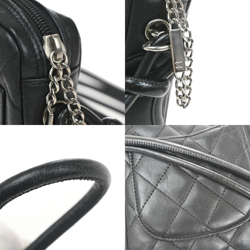 Chanel Cambon Pochette Quilted Leather Black Leather Shoulder Bag Bag (Pre-Owned)