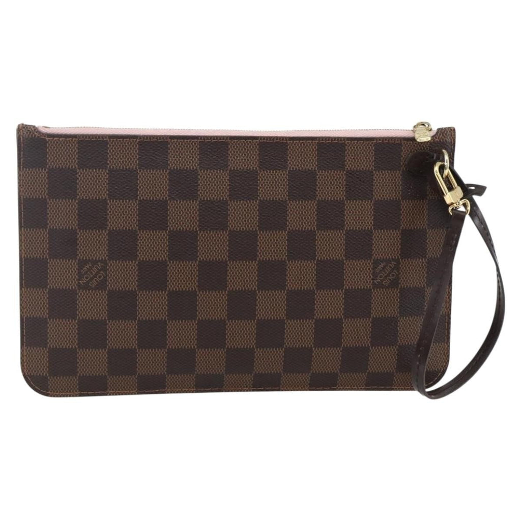 Louis Vuitton Neverfull Pochette Damier Brown Canvas Clutche & Pouche Bag (Pre-Owned)