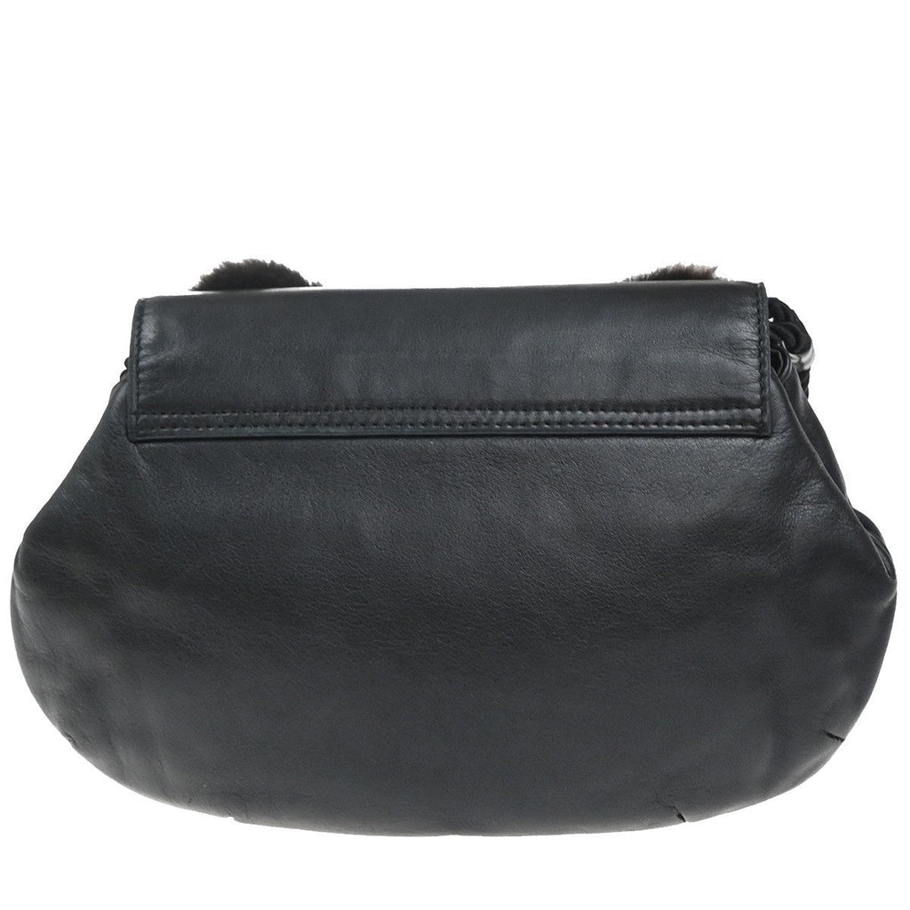 Fendi Vintage Shoulderbag Leather Black Leather Shoulder Bag Bag (Pre-Owned)