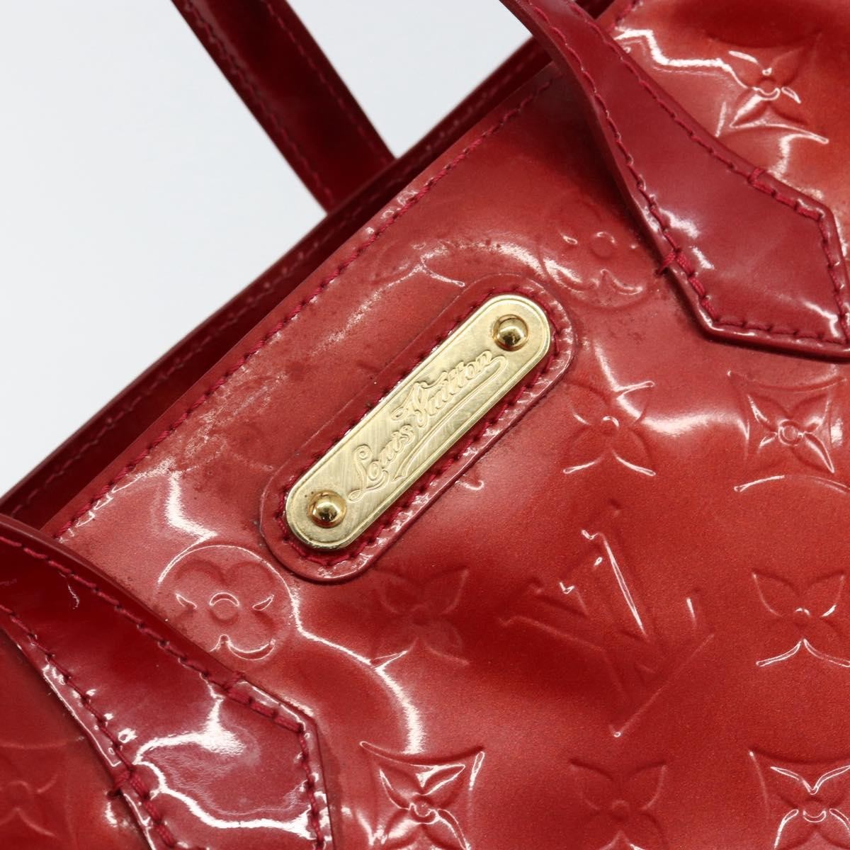 Louis Vuitton Wilshire Handbag Monogram Vernis Red Patent_Leather Handbag (Pre-Owned)