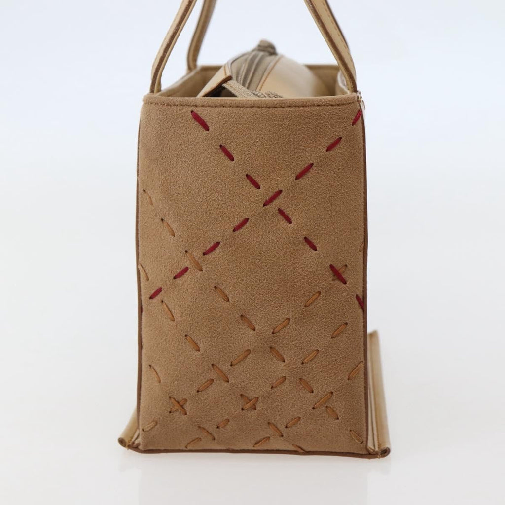 Burberry Vintage Handbag Leather Beige Leather Handbag (Pre-Owned)