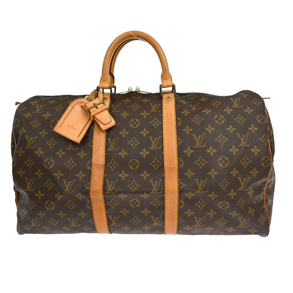 Louis Vuitton Keepall Bag Monogram Canvas Brown Canvas Travel Bag Bag (Pre-Owned)