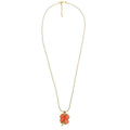 Chanel Vintage Cc Clover Pendant Necklace Resin Gold Metal Necklace Jewelry (Pre-Owned)