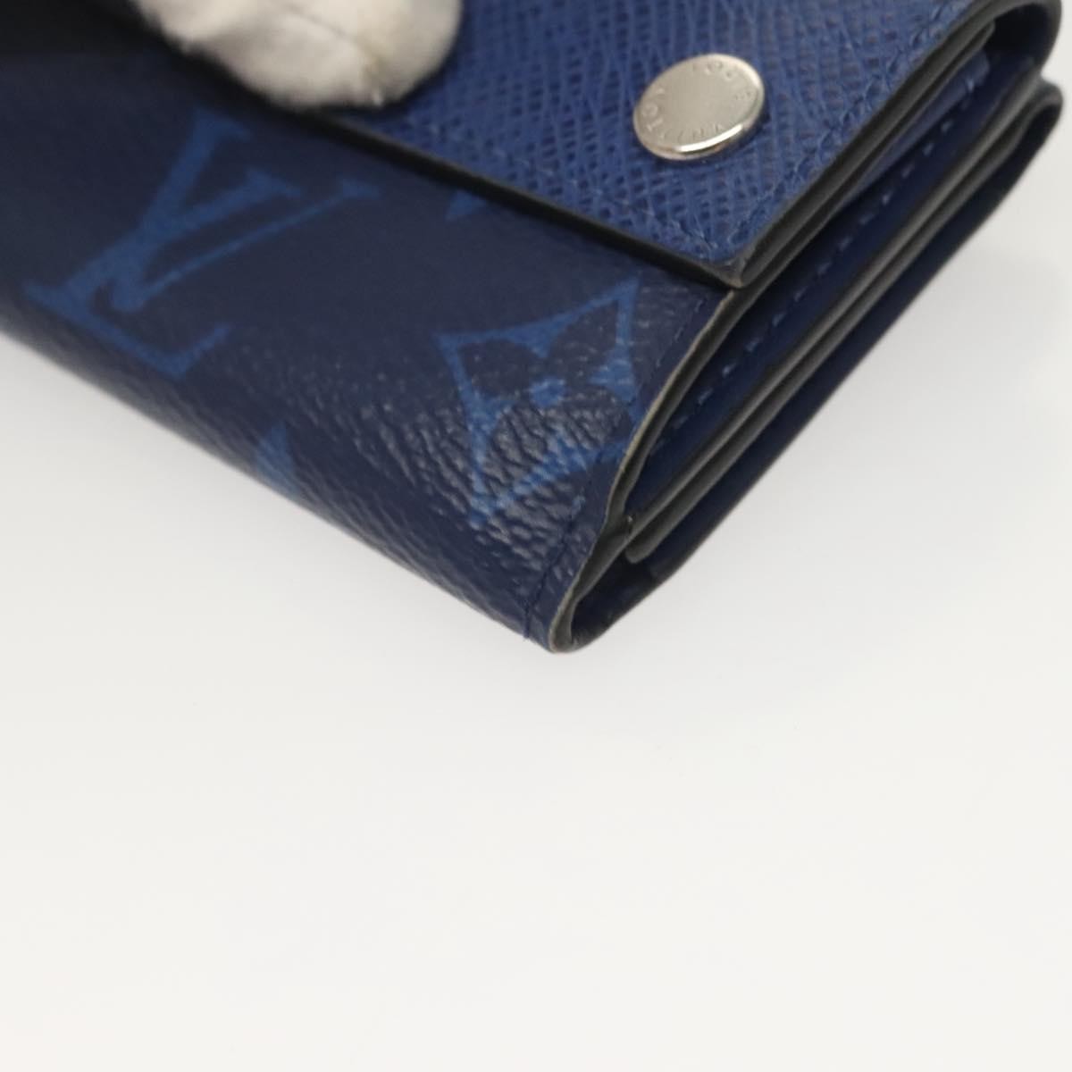Louis Vuitton Discovery Wallet Monogram Taigarama Blue Leather Wallets Accessory (Pre-Owned)