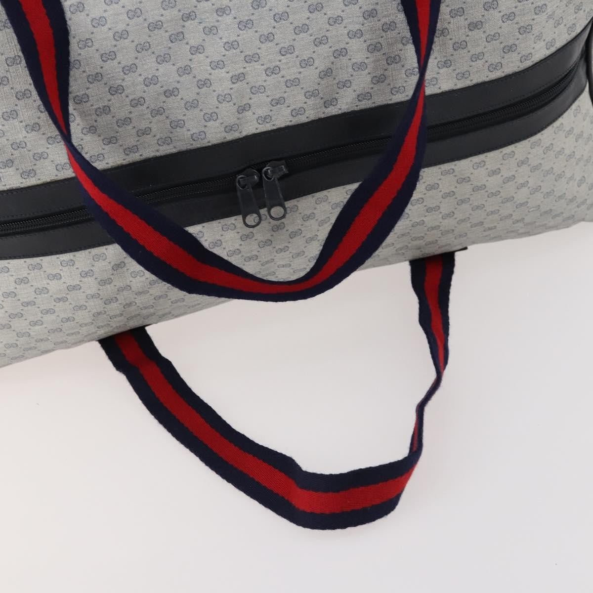 Gucci Web Trim Weekend Duffle Bag Gg Coated Canvas Navy Canvas Travel Bag Bag (Pre-Owned)