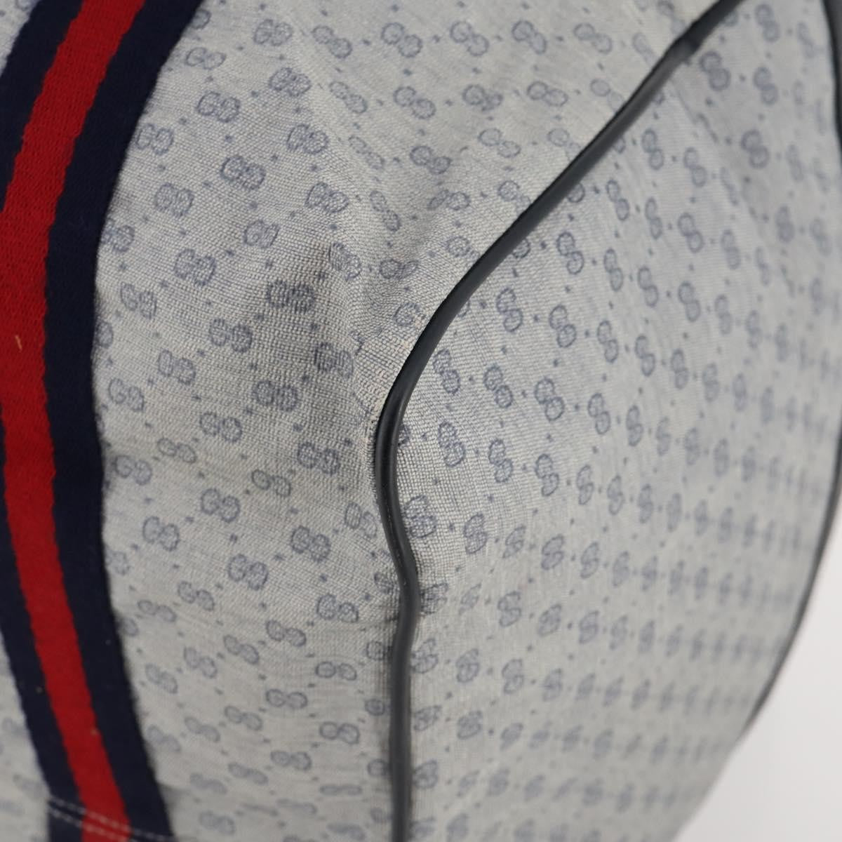 Gucci Web Trim Weekend Duffle Bag Gg Coated Canvas Navy Canvas Travel Bag Bag (Pre-Owned)