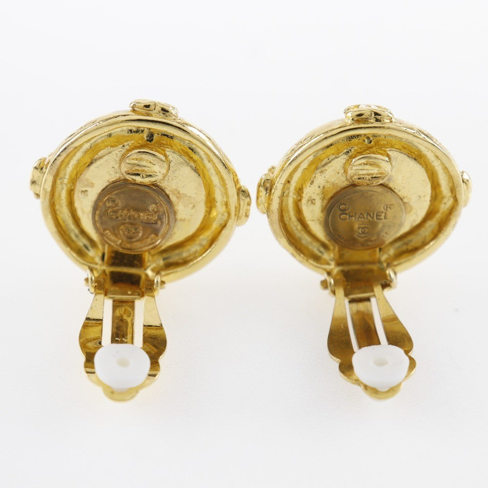 Chanel Vintage Cc Clip-On Earrings Metal Gold Gold_Plated Earrings Jewelry (Pre-Owned)