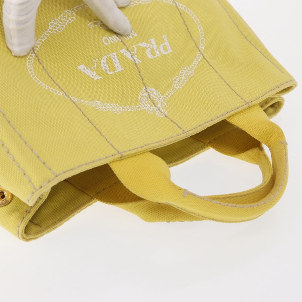 Prada Canapa Convertible Tote Canvas Gold Canvas Tote Bag Bag (Pre-Owned)