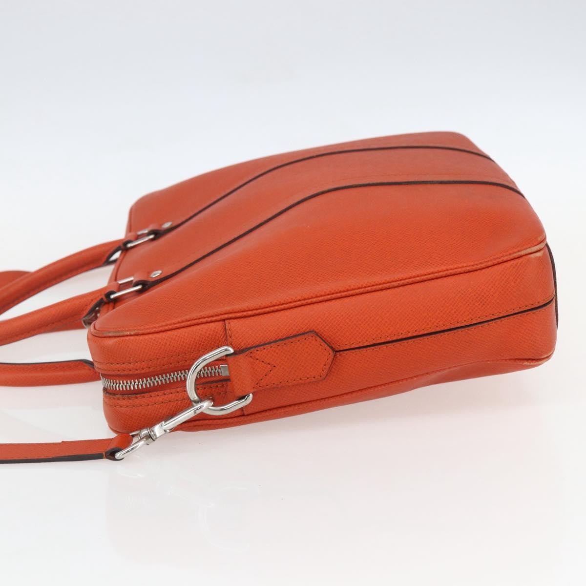 Louis Vuitton Porte-Documents Voyage Briefcase Taiga Leather Orange Leather Briefcase Bag (Pre-Owned)