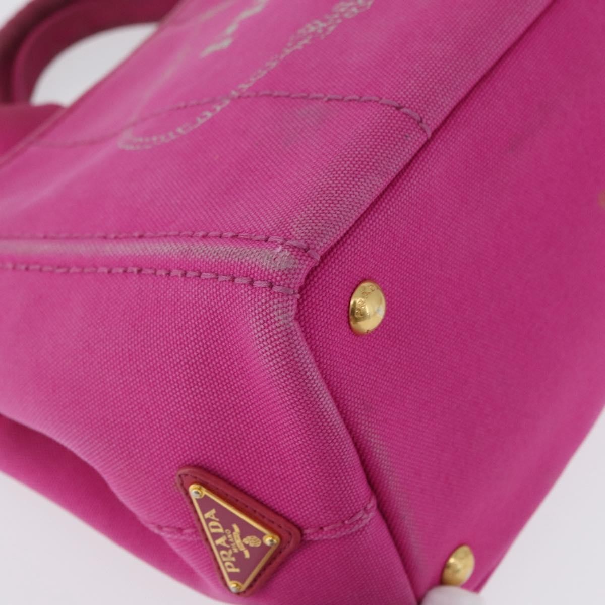 Prada Canapa Tote Canvas Pink Canvas Tote Bag Bag (Pre-Owned)