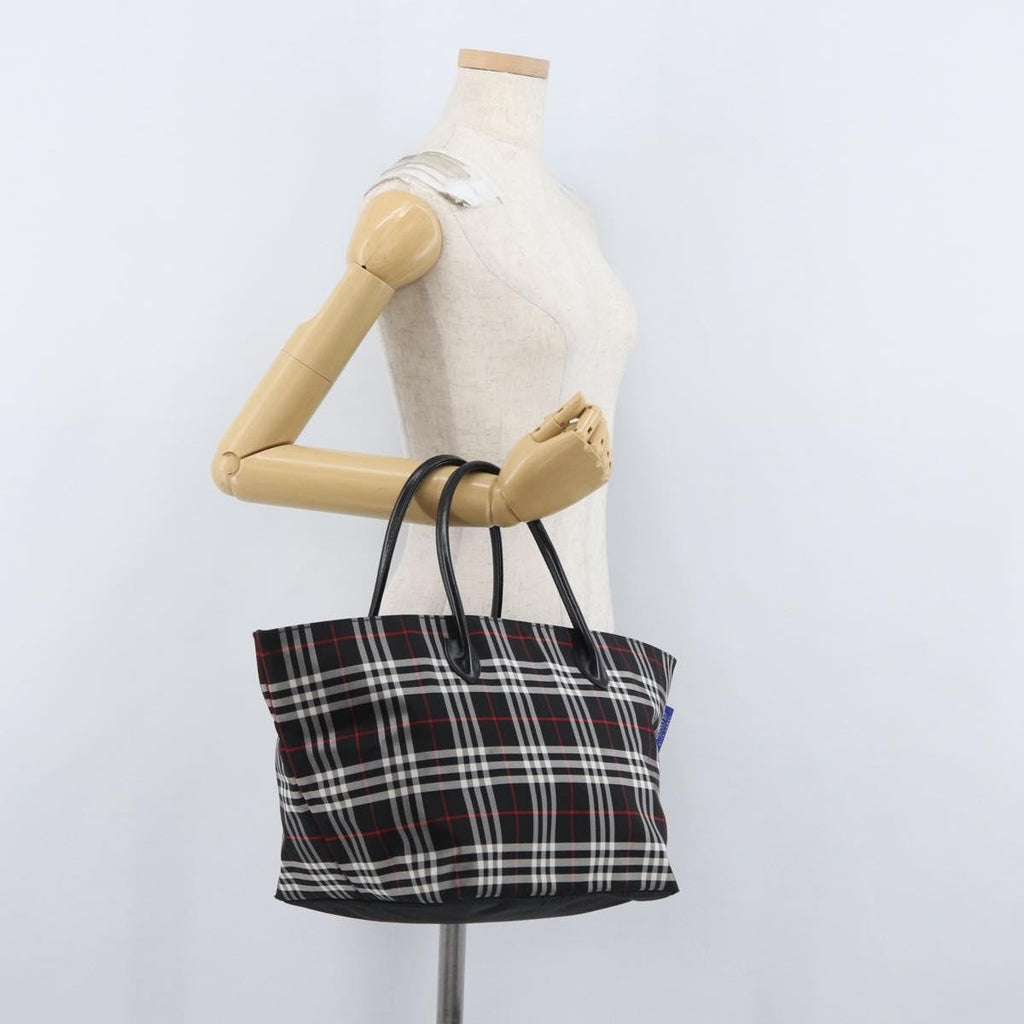 Burberry Nova Check Handbag Nylon Black Nylon Handbag (Pre-Owned)