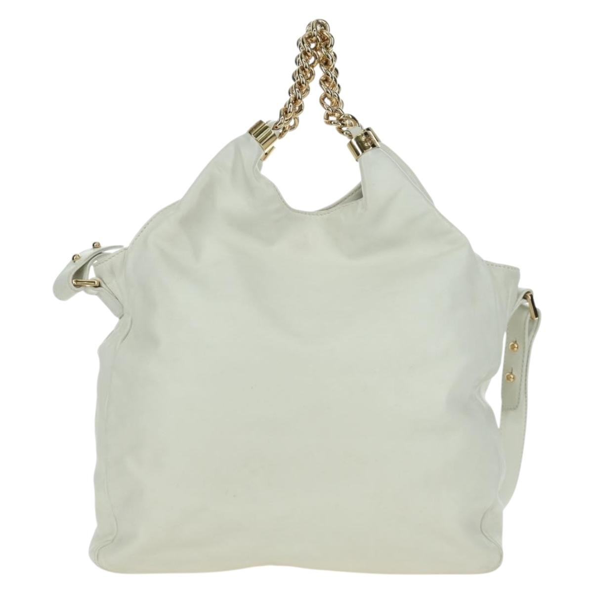 Chanel Rodeo Drive Hobo Leather White Leather Handbag (Pre-Owned)