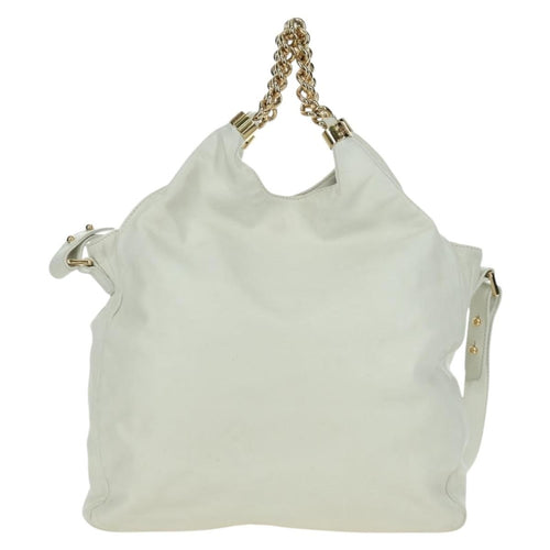 Chanel Rodeo Drive Hobo Leather White Leather Handbag (Pre-Owned)