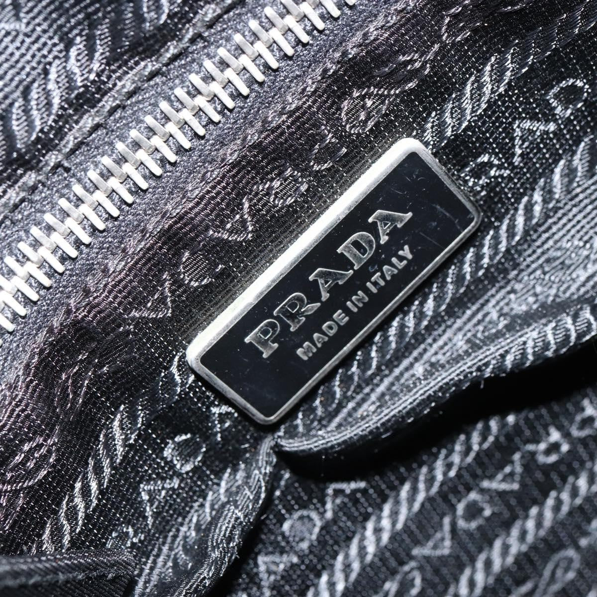 Prada Front Pocket Zip Messenger Bag Tessuto With Saffiano Leather Black Nylon Shoulder Bag Bag (Pre-Owned)