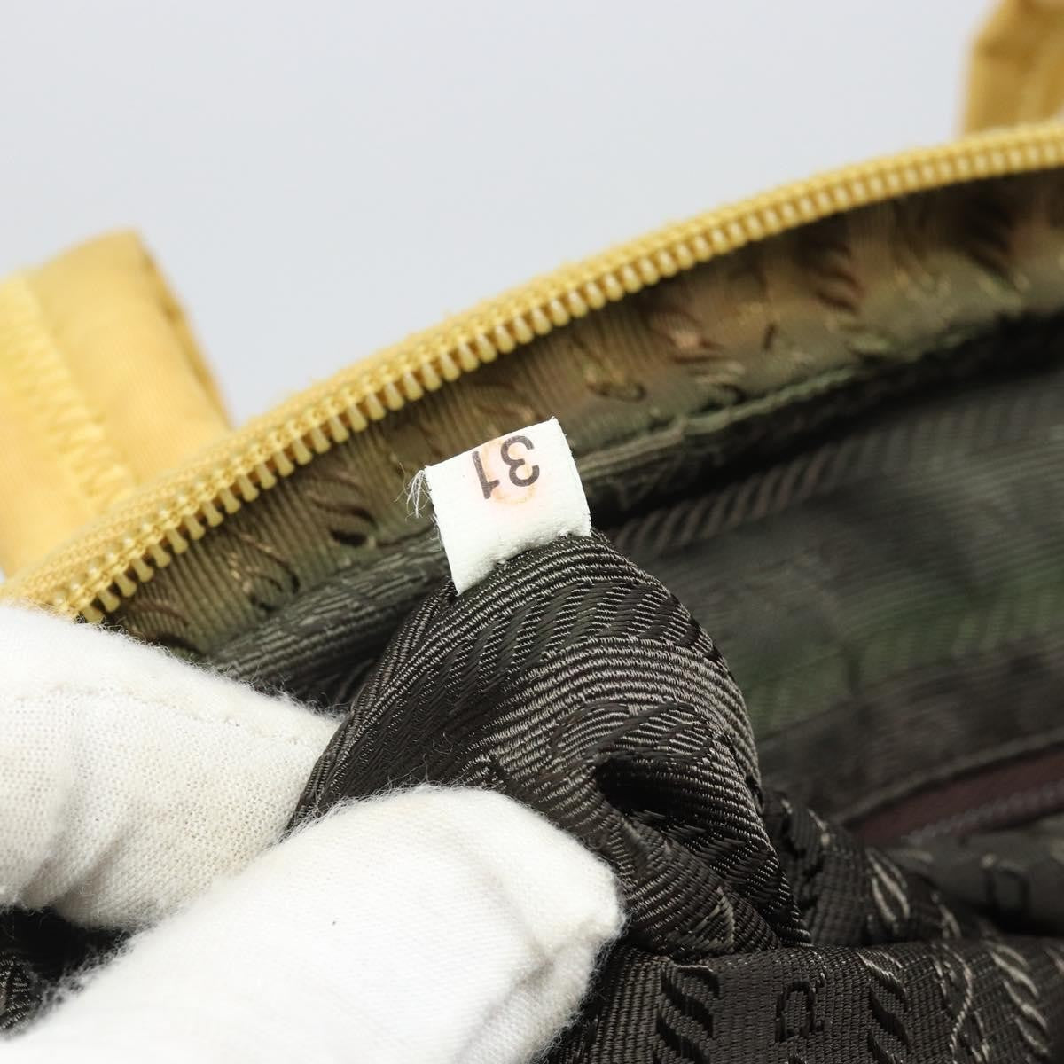 Prada Zip Around Tote Tessuto Yellow Nylon Handbag (Pre-Owned)