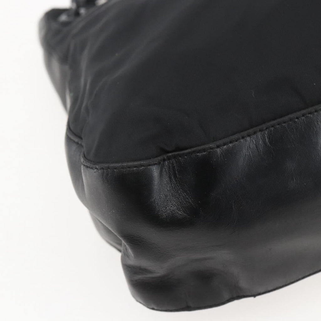 Prada Chain Shoulder Bag Tessuto Black Nylon Shoulder Bag Bag (Pre-Owned)