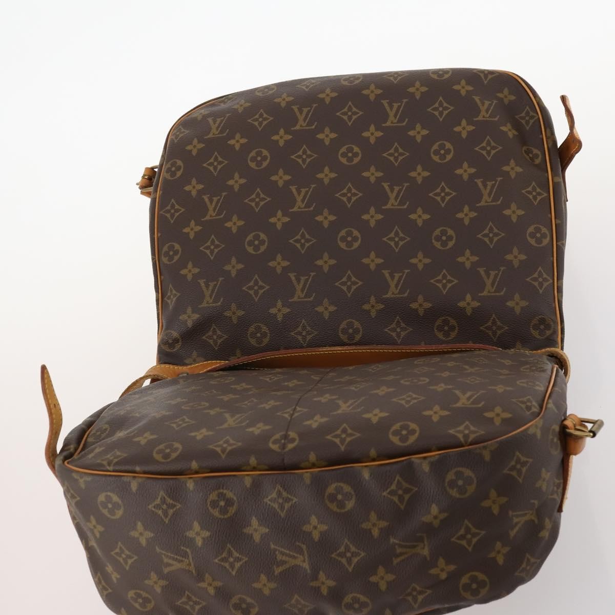 Louis Vuitton Saumur Handbag Monogram Canvas Brown Canvas Shoulder Bag Bag (Pre-Owned)