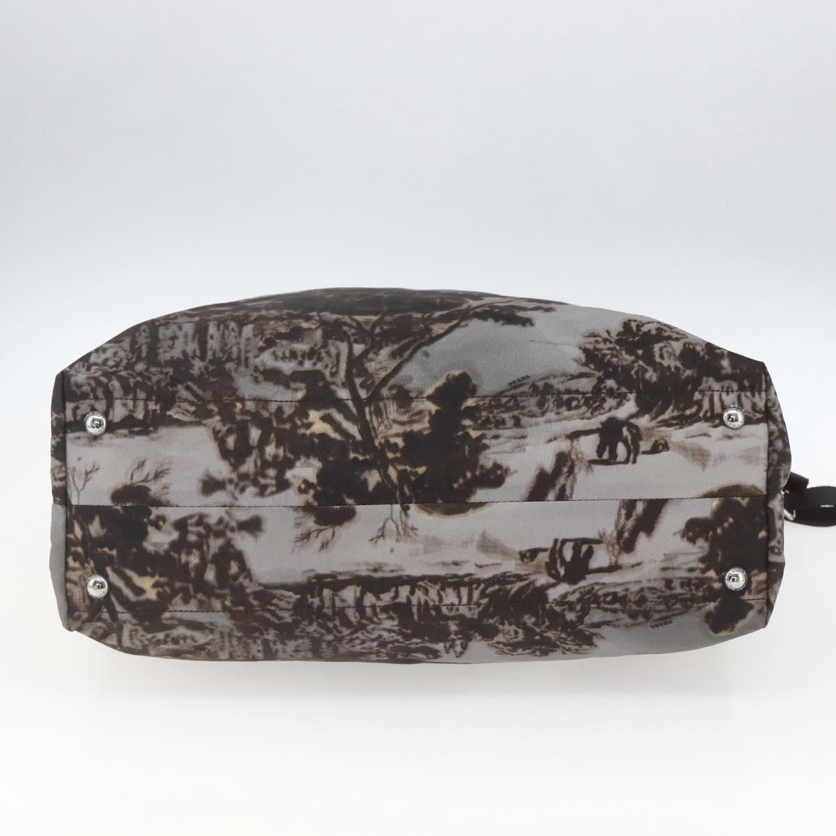Prada Convertible Tote Printed Tessuto Brown Nylon Tote Bag Bag (Pre-Owned)
