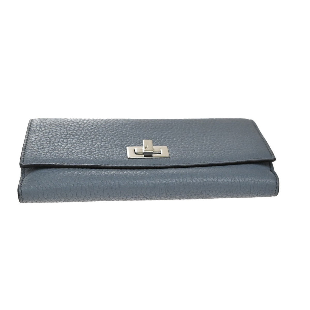 Fendi Peekaboo Wallet Leather Blue Leather Wallets Accessory (Pre-Owned)