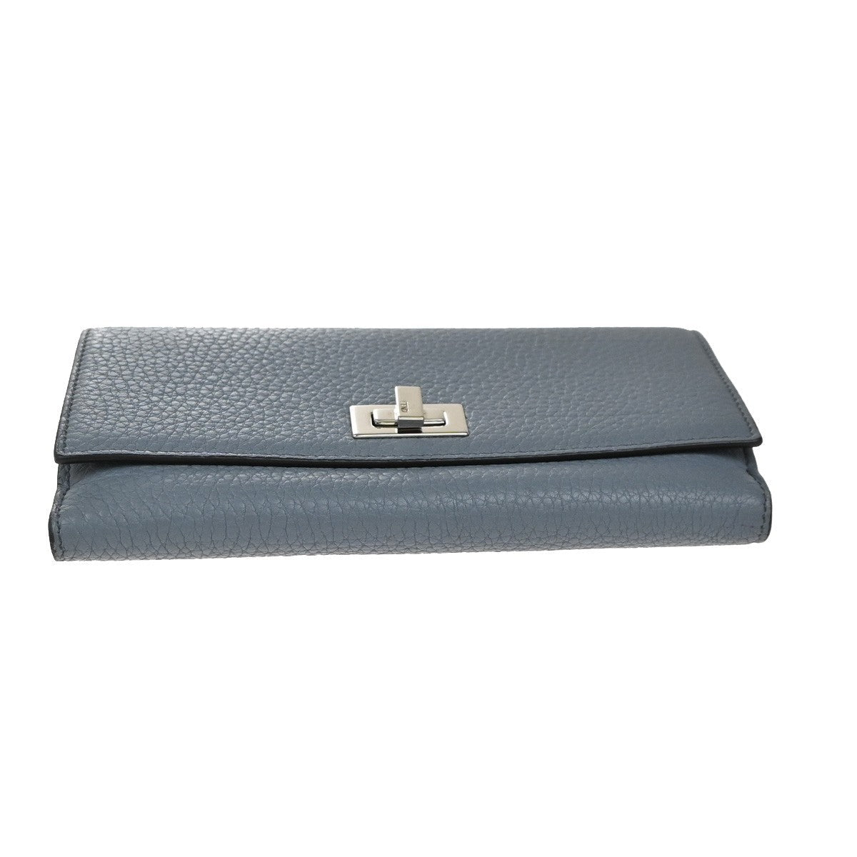 Fendi Peekaboo Wallet Leather Blue Leather Wallets Accessory (Pre-Owned)