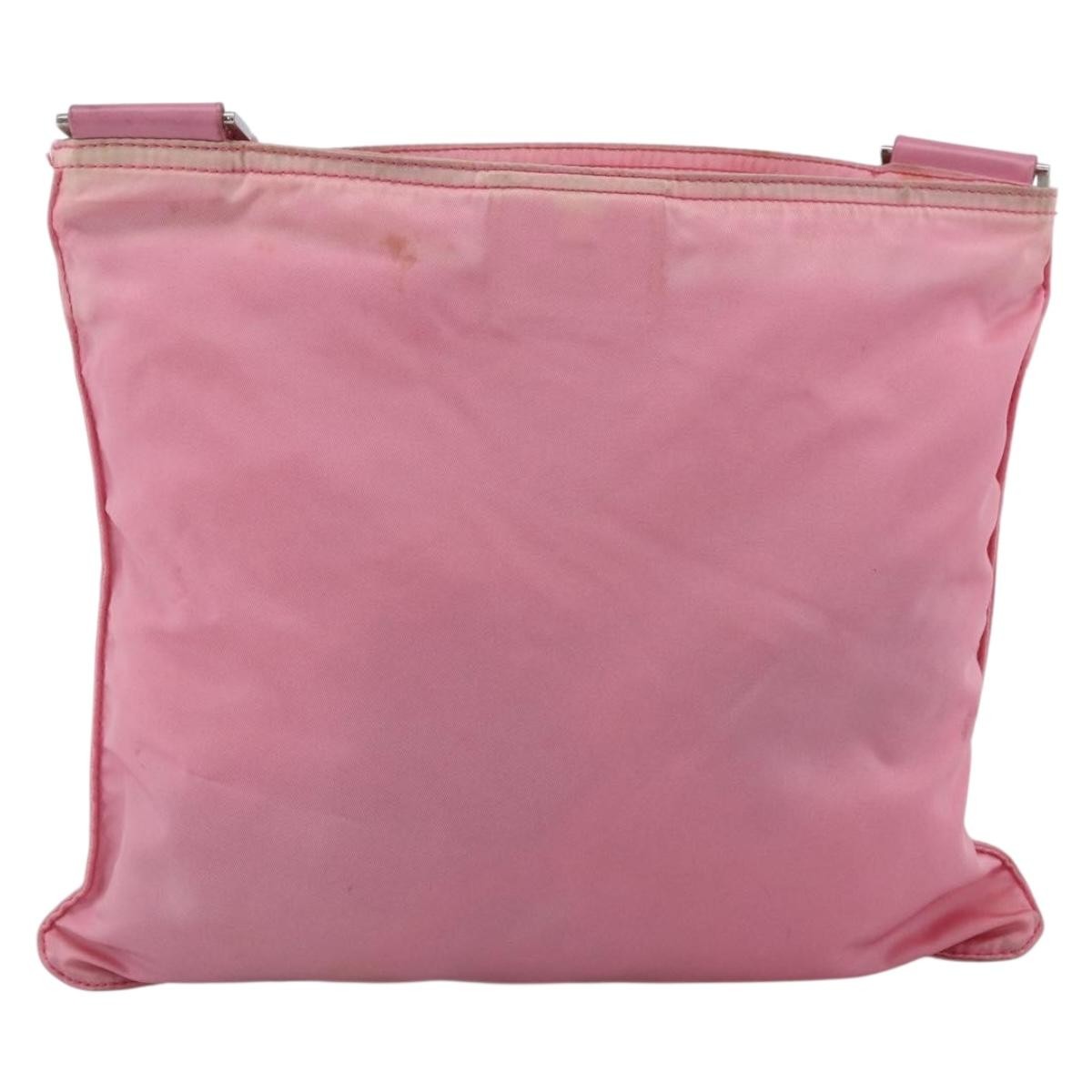 Prada Front Pocket Messenger Bag Tessuto Pink Nylon Shoulder Bag Bag (Pre-Owned)