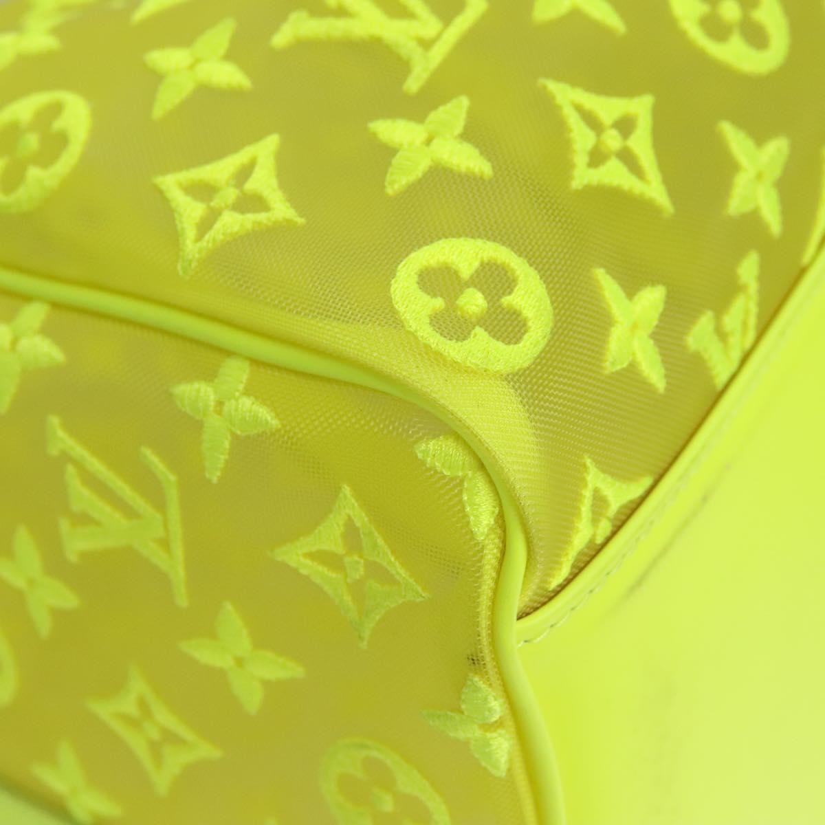 Louis Vuitton Keepall Bandouliere Bag Monogram See Through Mesh Yellow Canvas Travel Bag Bag (Pre-Owned)