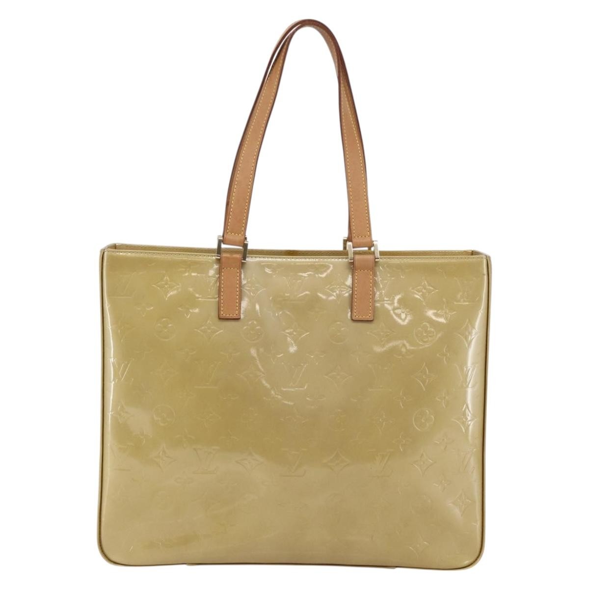 Louis Vuitton Columbus Handbag Monogram Vernis Beige Patent_Leather Tote Bag Bag (Pre-Owned)