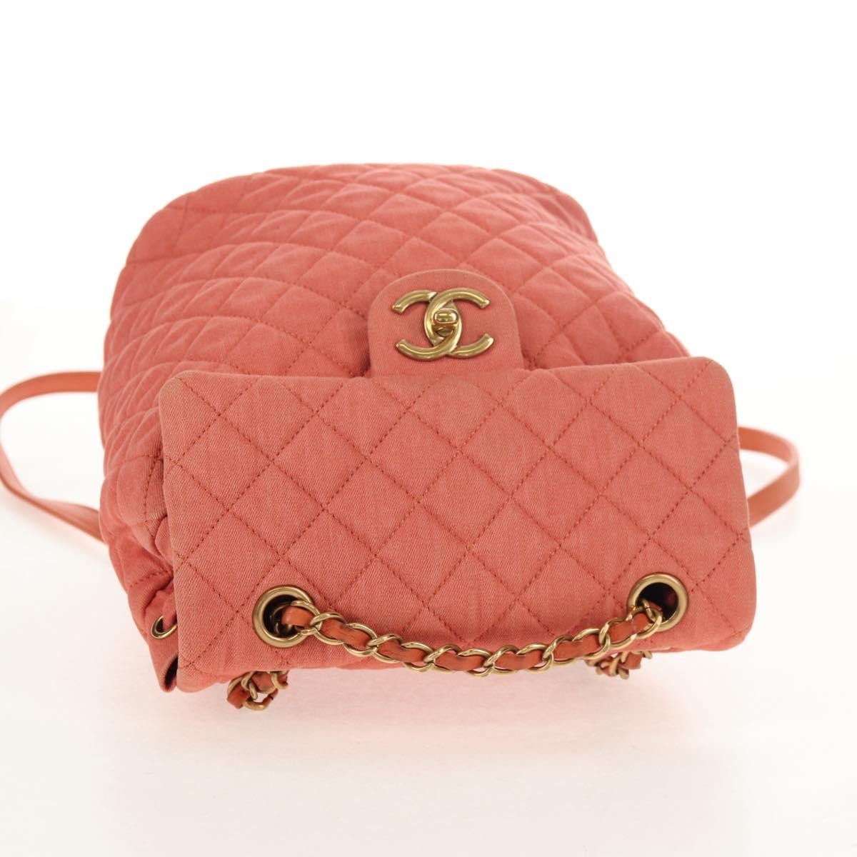 Chanel Vintage Flap Backpack Denim Pink Denim_Jeans Backpack Bag (Pre-Owned)