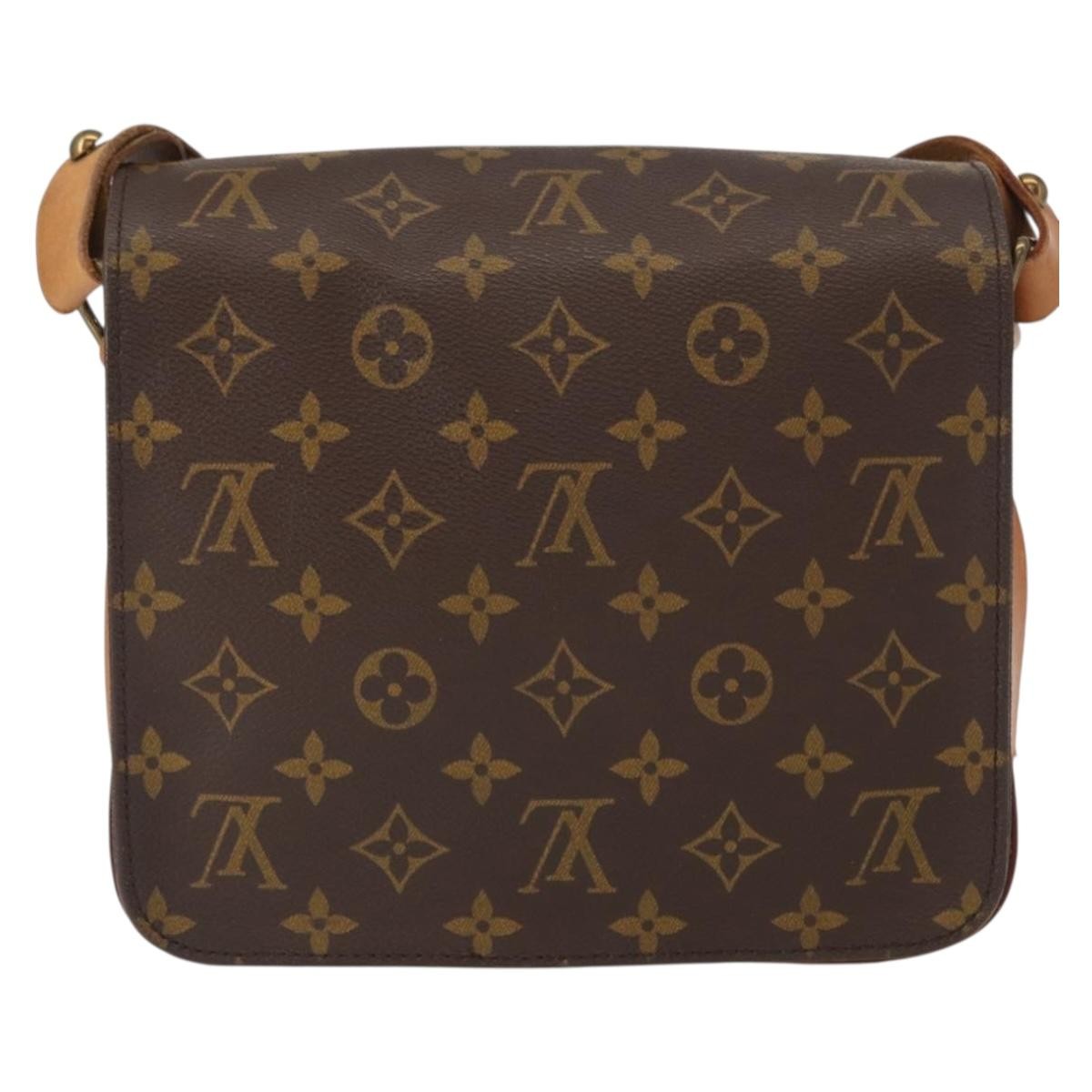 Louis Vuitton Cartouchiere Handbag Monogram Canvas Brown Canvas Shoulder Bag Bag (Pre-Owned)