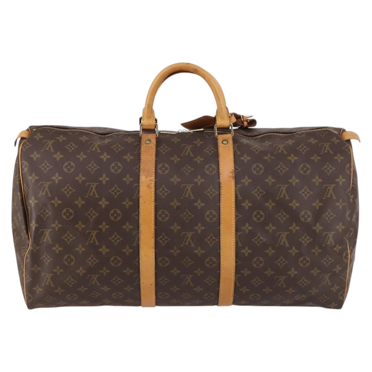 Louis Vuitton Keepall Bag Monogram Canvas Brown Canvas Travel Bag Bag (Pre-Owned)