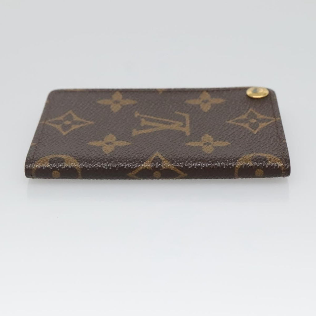Louis Vuitton Porte Cartes Pression Card Case Monogram Canvas Brown Canvas Card Holders Accessory (Pre-Owned)